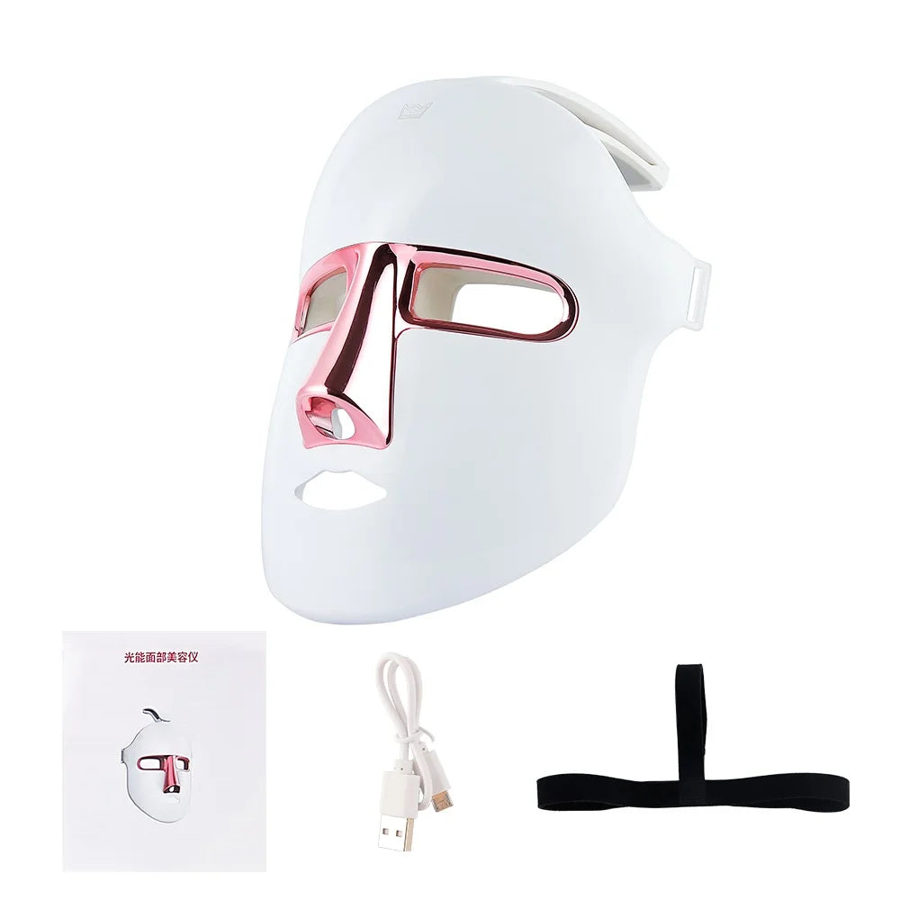 Sem caixa Cor Máscara Facial LED 7 Cores Sem Fio – Rejuvenescimento