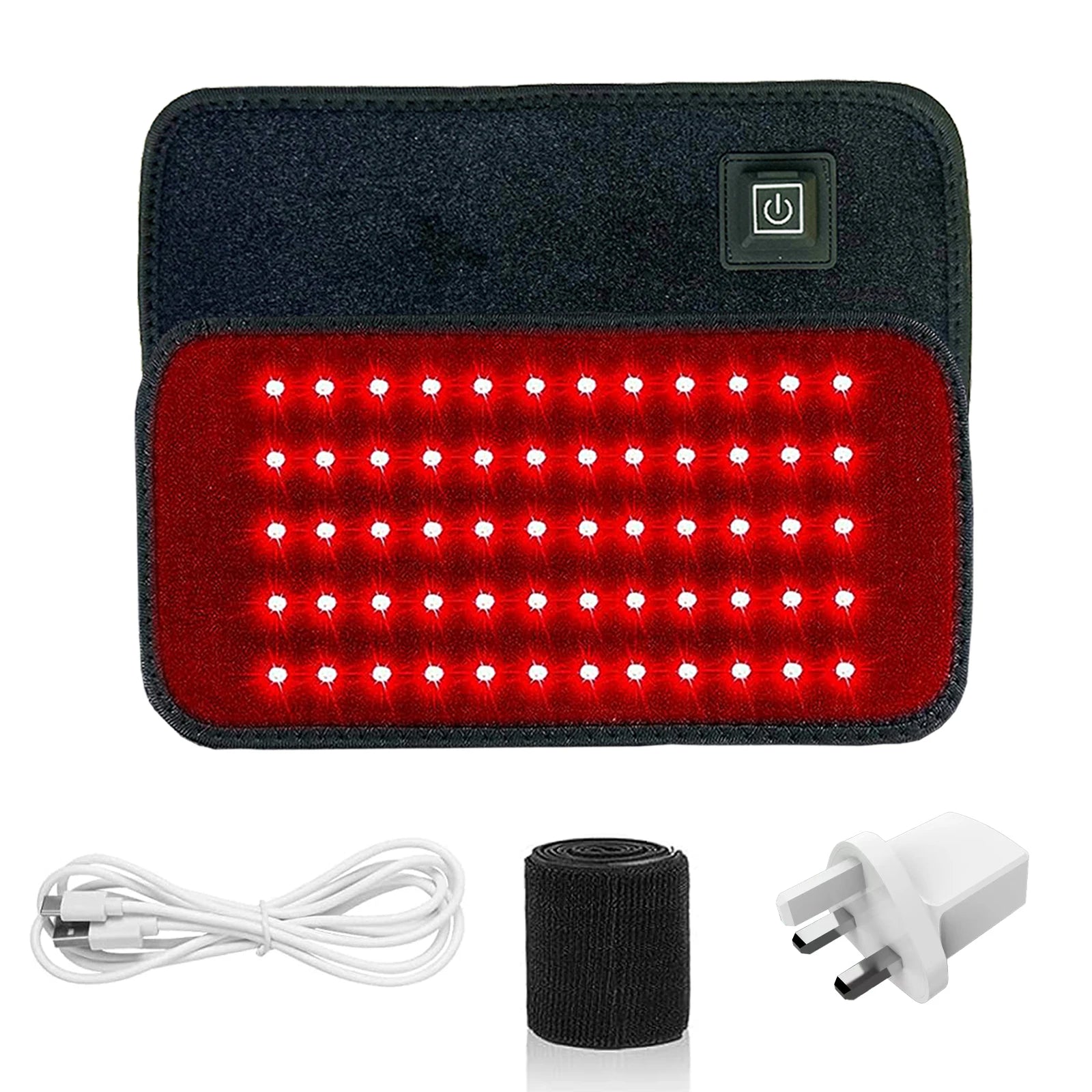 PAD USB COM TOMADA UK Cor Cinto de Fototerapia LED Vermelho e Infravermelho Para Corpo